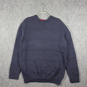 MUSTO Marina Crewneck Knitted Sailing Sweater Navy Blue Mens Size Large #2226